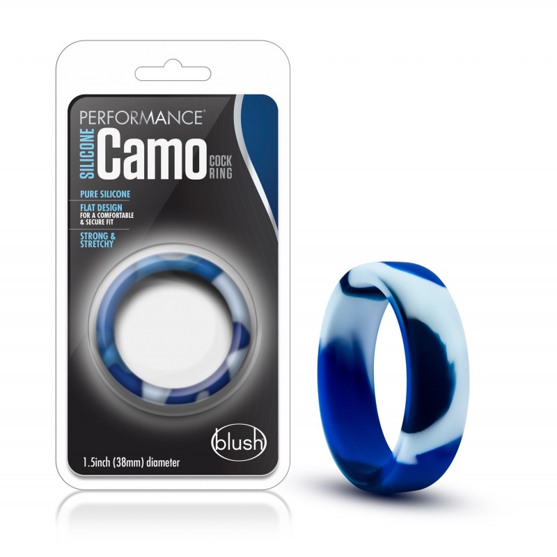 Performance Silicone Blue Camo Cock Ring